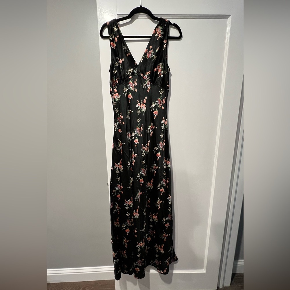 Topshop Maxi Satin Floral Dress